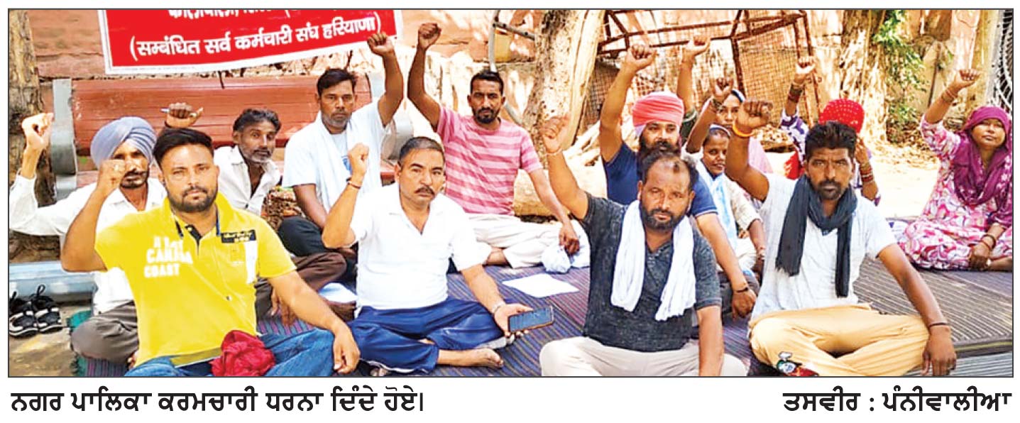 ਨਗਰ ਪਾਲਿਕਾ ਕਰਮਚਾਰੀਆਂ ਦੀ ਹੜਤਾਲ 13 ਵੇਂ ਦਿਨ ਵੀ ਰਹੀ ਜਾਰੀ ਦੋ ਘੰਟੇ ਗੇਟ ਬੰਦ ਕਰਕੇ ਕੀਤਾ ਰੋਸ ਪ੍ਰਦਰਸ਼ਨ