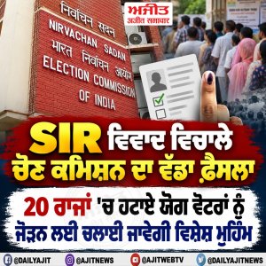 ਐੱਸ.ਆਈ.ਆਰ. ਵਿਵਾਦ ਵਿਚਾਲੇ ਚੋਣ ਕਮਿਸ਼ਨ ਦਾ ਵੱਡਾ ਫ਼ੈਸਲਾ