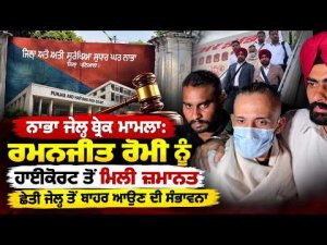 Ramanjit Romi High Court Bail ; ਨਾਭਾ ਜੇਲ੍ਹ ਬ੍ਰੇਕ ਮਾਮਲਾ: ਰਮਨਜੀਤ ਰੋਮੀ ਨੂੰ ਹਾਈਕੋਰਟ ਤੋਂ ਮਿਲੀ ਜ਼ਮਾਨਤ