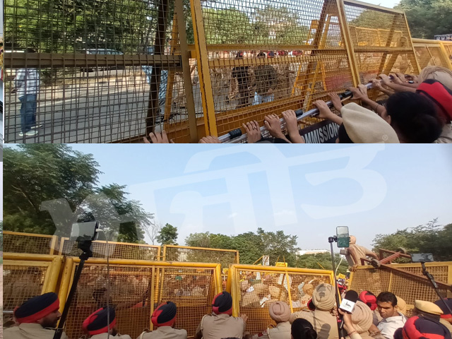 ਆਮ ਆਦਮੀ ਪਾਰਟੀ ਵਲੋਂ ਭਾਜਪਾ ਦਫ਼ਤਰ ਬਾਹਰ ਪ੍ਰਦਰਸ਼ਨ