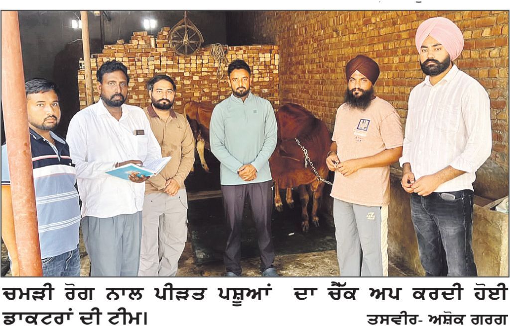ਵੈਟਰਨਰੀ ਅਫ਼ਸਰ ਡਾ. ਵਿਸ਼ਾਲ ਨੇ ਟੀਮ ਸਮੇਤ ਪਿੰਡ ਖਾਈ ਦਾ ਦੌਰਾ ਕਰਕੇ ਪੀੜਤ ਪਸ਼ੂਆਂ ਦੀ ਜਾਂਚ ਕੀਤੀ